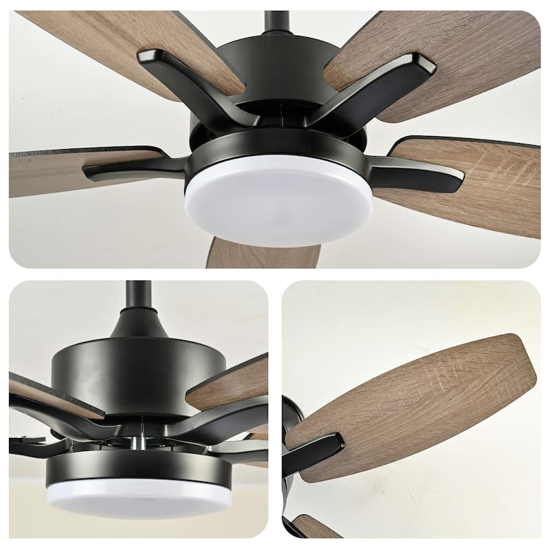 48" Farmhouse Ceiling Fan with Lights and Remote Control, Quiet DC Motor 6 Speeds Reversible Ceiling Fan for Living Room