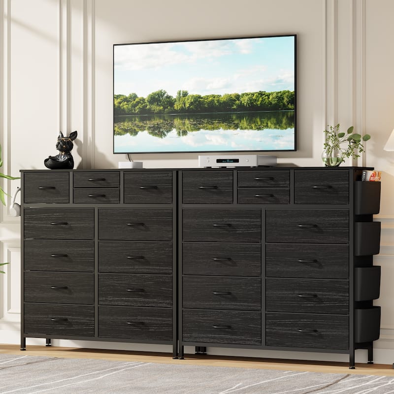 12 Drawer Dresser Fabric Tall Dressers for Bedroom Chest of Drawers