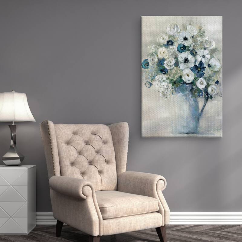 Anemone and Blue by Sally Swatland Canvas Art Print