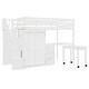 preview thumbnail 19 of 112, Space-Saving Wood Loft Bed with Storage Stairs & Wardrobe, Multifunctional Furniture Bed Frame with Desk & Drawers