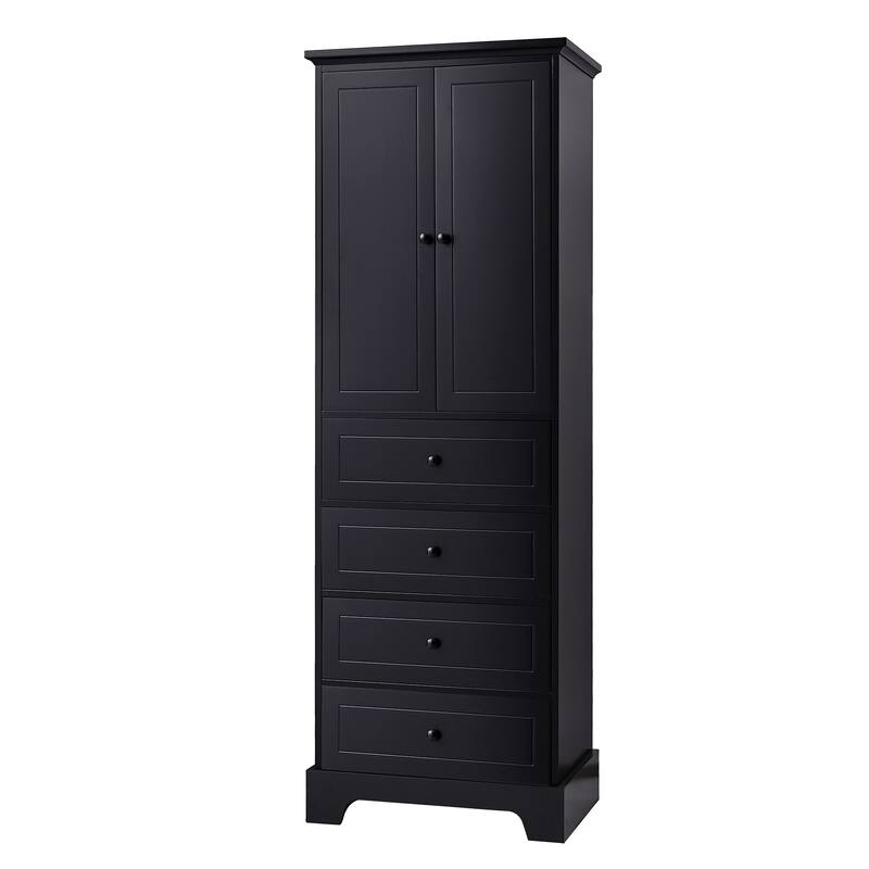 GDFStudio - Evelyn Tall Storage Cabinet with Drawers and Adjustable Shelving for Multi-Room Organization