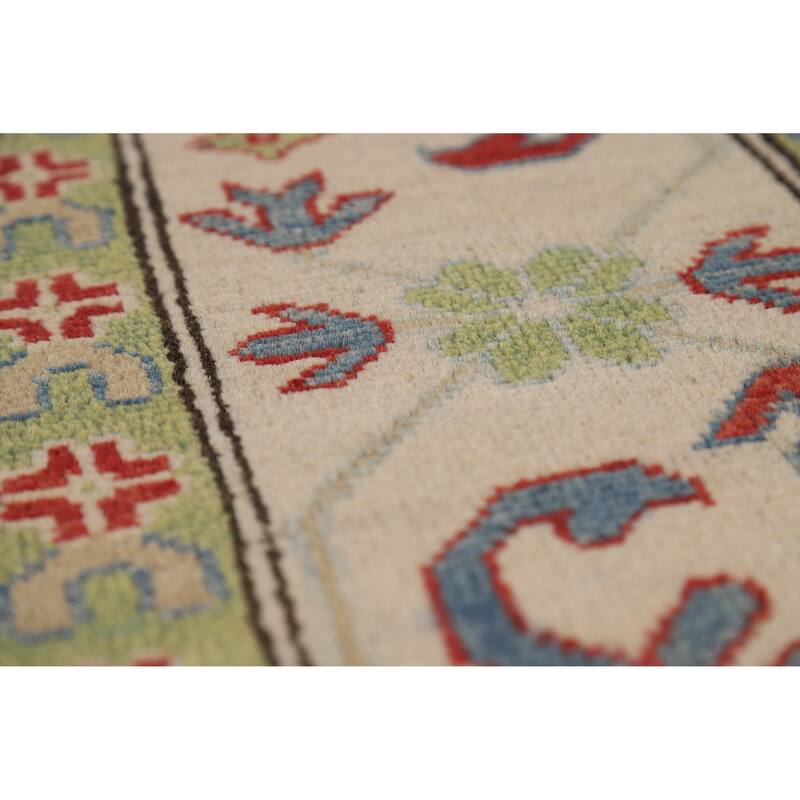 Hand Knotted Oriental 100% Wool Carpet Traditional Geometric Red Kazak Area Rug - 11' 8'' X 9' 0''