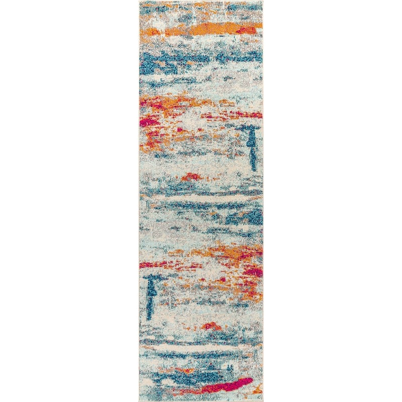 JONATHAN Y Groovy POP Modern Abstract Brushstroke Area Rug