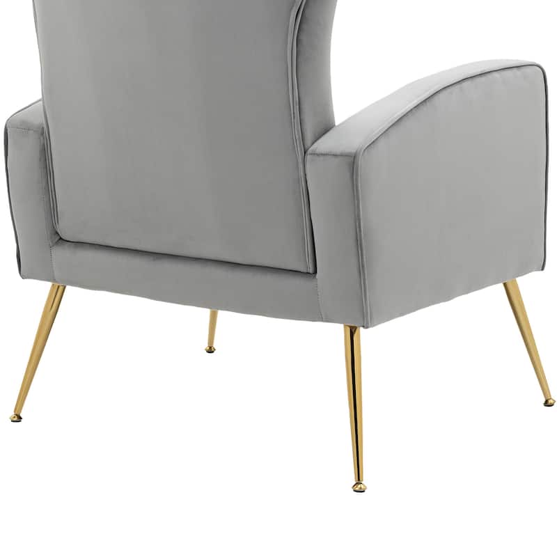 Velvet Wingback Accent Chairs with Metal Legs for Living Room