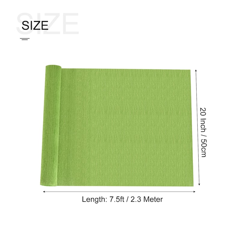 Crepe Paper Roll 7.5ft Long 20 Inch Wide for Festival Ornament - Light Green - 1Pcs