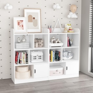 Kids Bookshelf Cube Organizer with 6 Compartments for Bedroom and Living Room - 23.62”L x 11.81”W x 35.43”H
