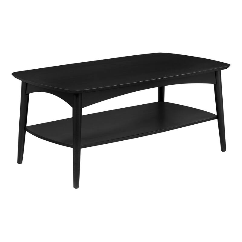 Mid Century Copenhagen Coffee Table in Walnut Finish - Black - Wood