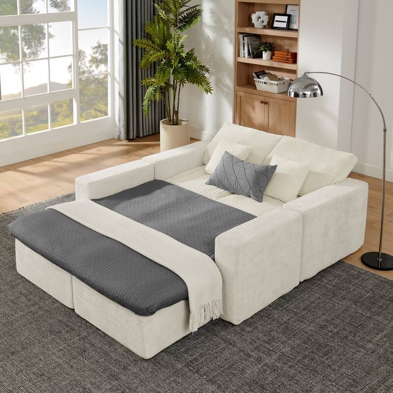 142" Modular U-Shaped Sectional Sofa, DIY Combination, No Assembly