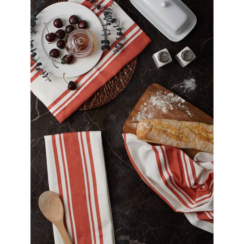 DII Vintage Red Chef Stripe Dishtowel (Set of 3)
