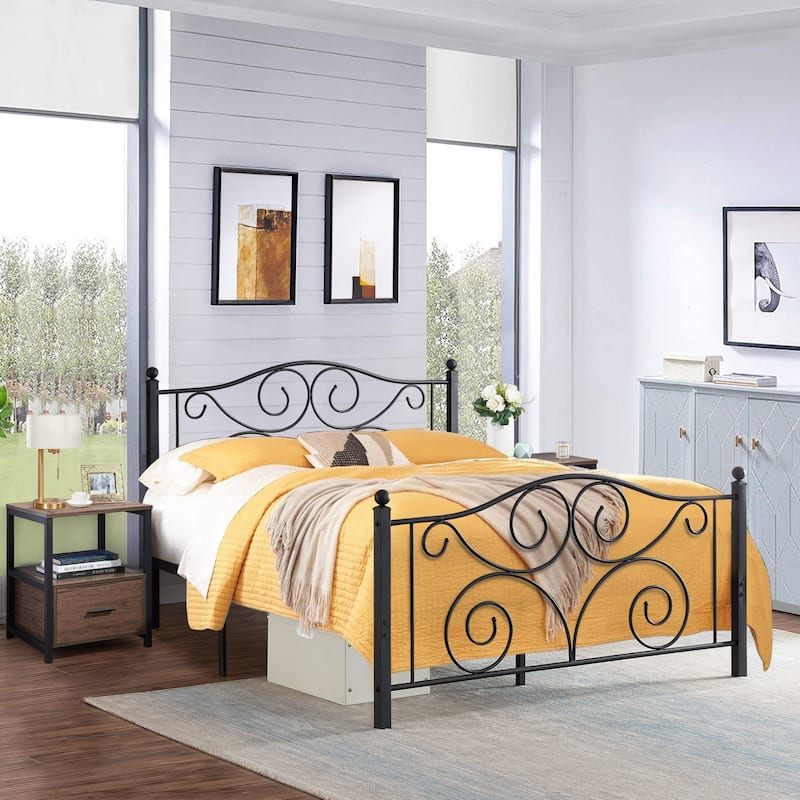 Taomika 3-Pieces Bed Frame and Modern Nightstands Sets
