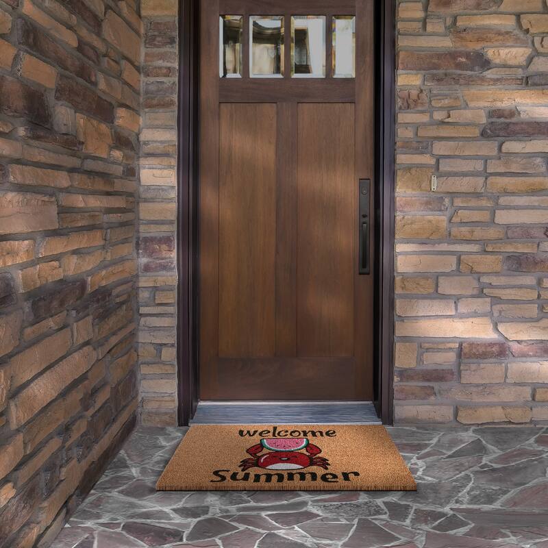 30" Welcome Summer Crab Coir Doormat