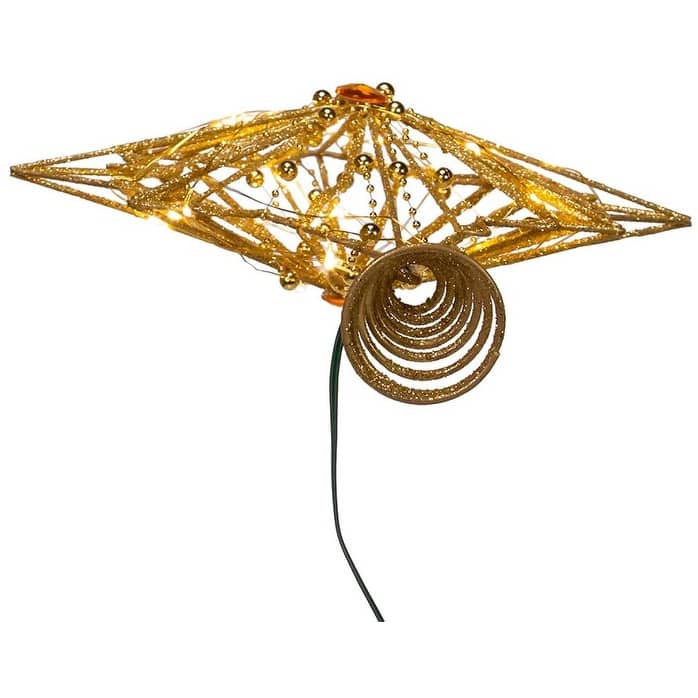 Kurt Adler 15.5-Inch 30-Light Fairy Light Gold Star Treetop - 15.5"