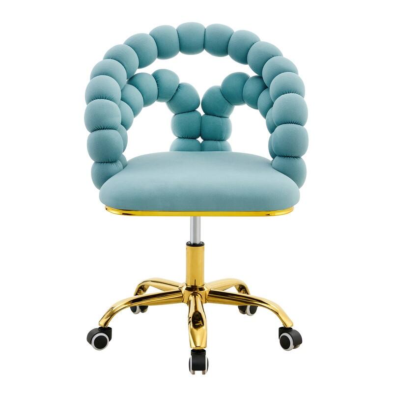 Velvet Bubble Chain Accent Chair with Gold Casters - Modern Sculptural Seating for Living Room & Office