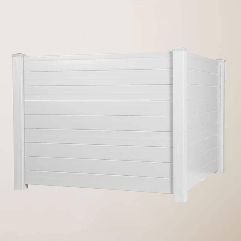 Privacy Screen Outdoor Privacy Fence Panels for Air Conditioner and Trash Can (2 Panels-White)
