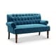 preview thumbnail 22 of 70, Moser Bay Arete Upholstered Tufted Settee Chesterfield Style Loveseat, Velvet or Linen