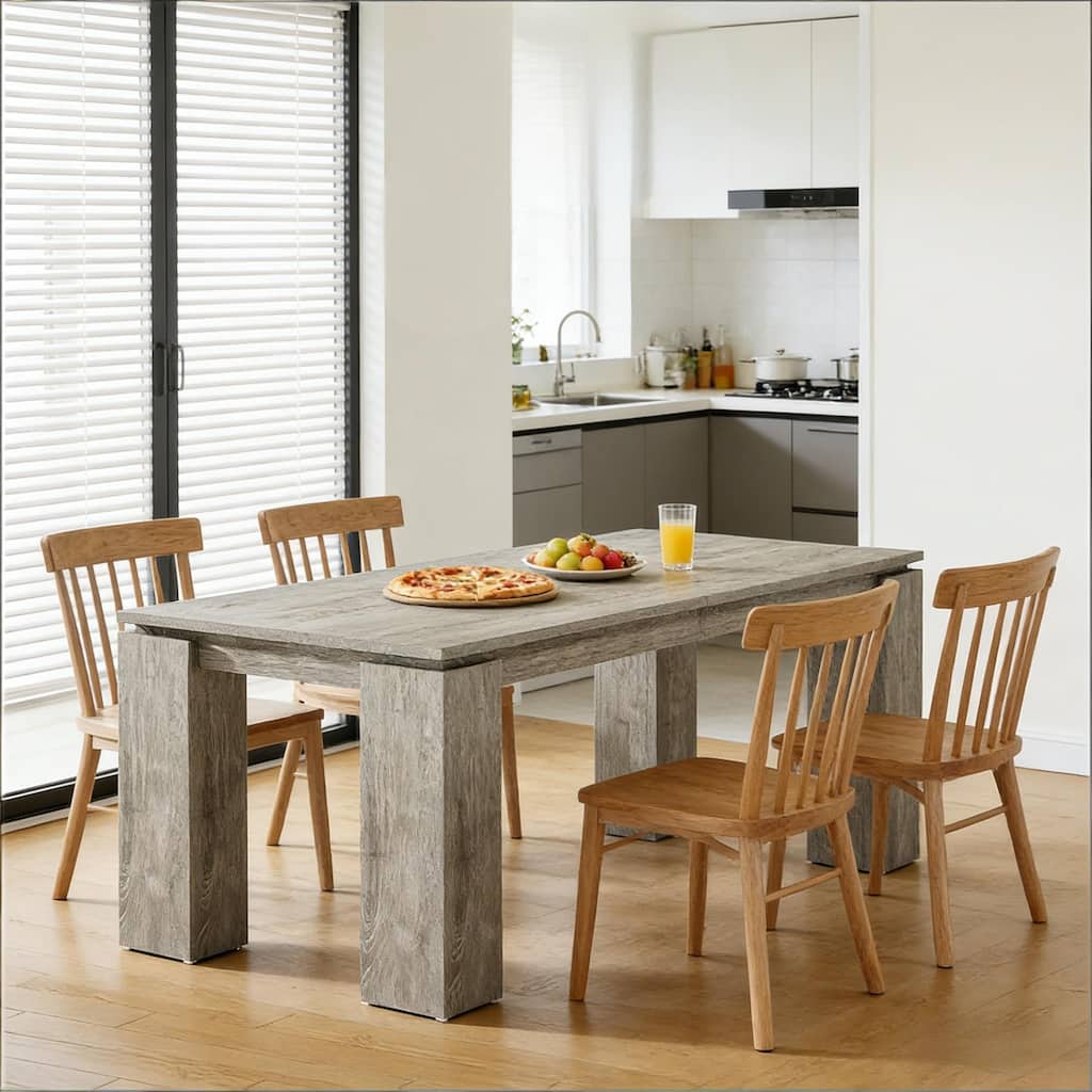 Dining Table for 6-8, Wood Kitchen Table with Thick Stable Legs, Large Work Table Meeting Table for Dining