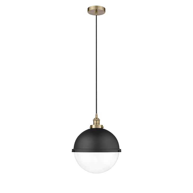 Innovations Lighting Hampden - 1 Light 13" Cord Hung Mini Pendant - Antique Brass/Clear