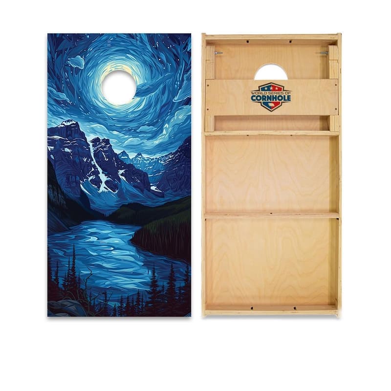 Glacier National Park Regulation 2x4 Cornhole Board Set - Backyard - Include LED Lights