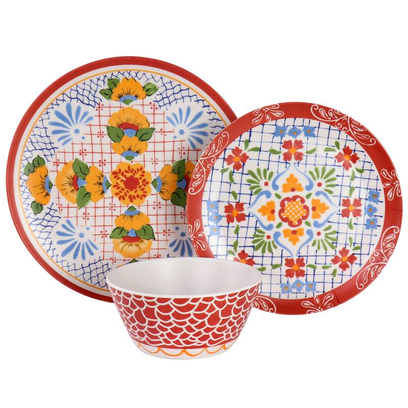 Laurie Gates California Designs Tierra 12Pc Bamboo Fiber Dinnerware