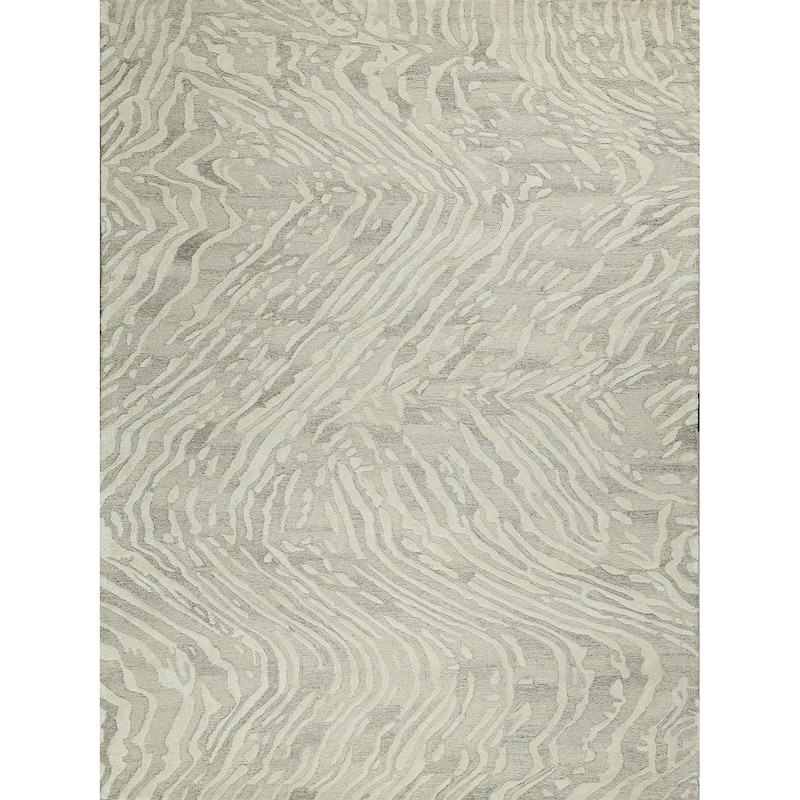 Entro Handmade New Zealand Wool Beige/Ivory Area Rug.