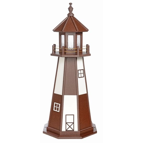Cape Henry Brown and White Hybrid Poly and Wood Lighthouse - Bed Bath ...