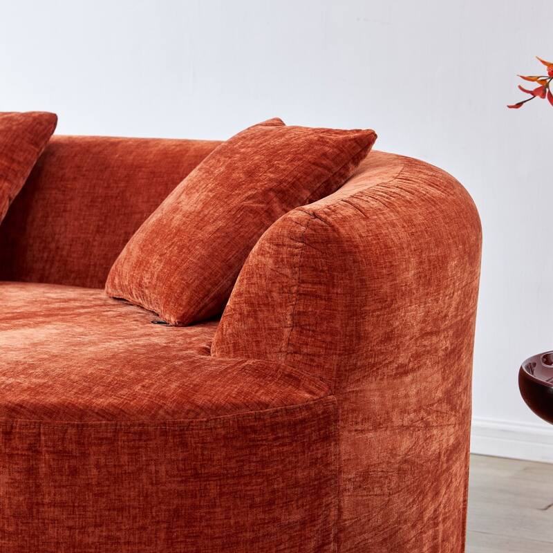 111.02" Curved Chenille Sectional Sofa, No Assembly Required