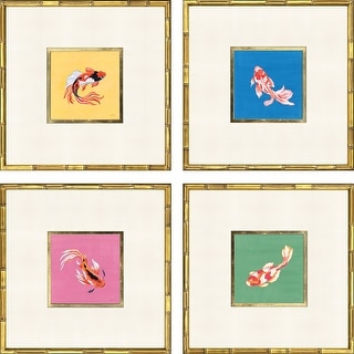 Paragon Colorful Koi Framed Art - Set of 4