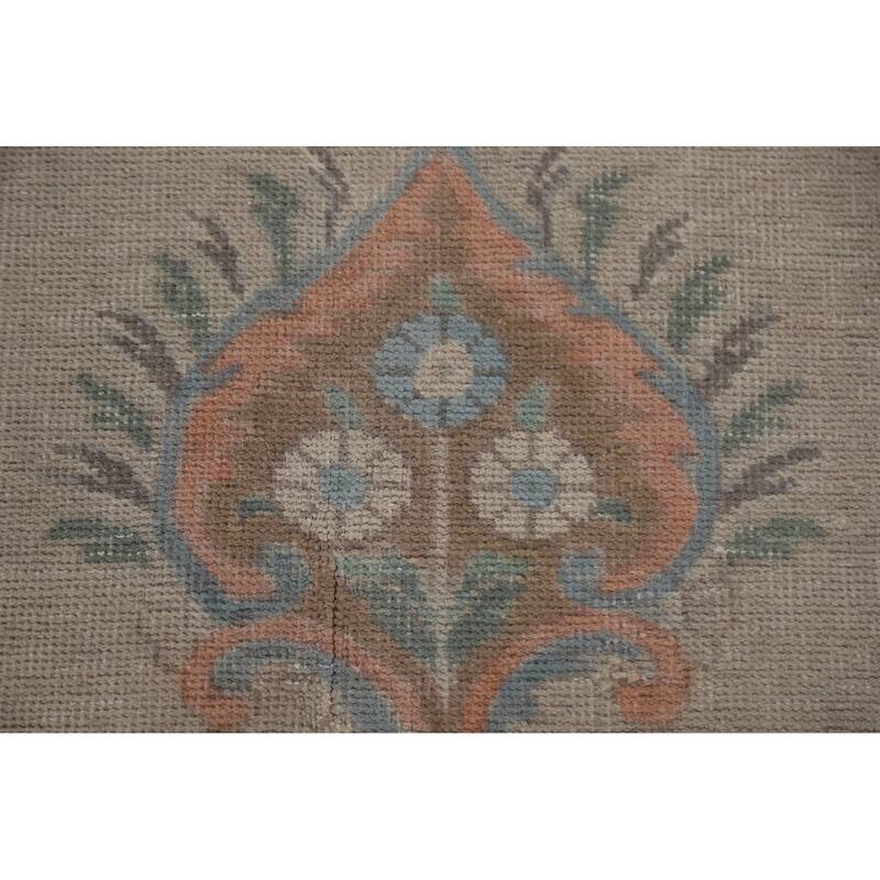 Hand Knotted Oriental 100% Wool Carpet Traditional Floral Beige & Ivories Tabriz Area Rug - 12' 11'' X 9' 9''