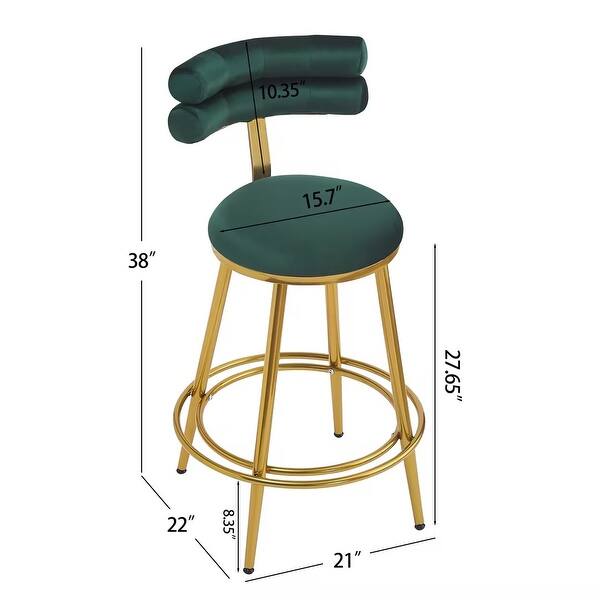 Christopher Knight Home - Oliver velvet 27.65-Inch Counter Stool with Iron Frame, Set of 2