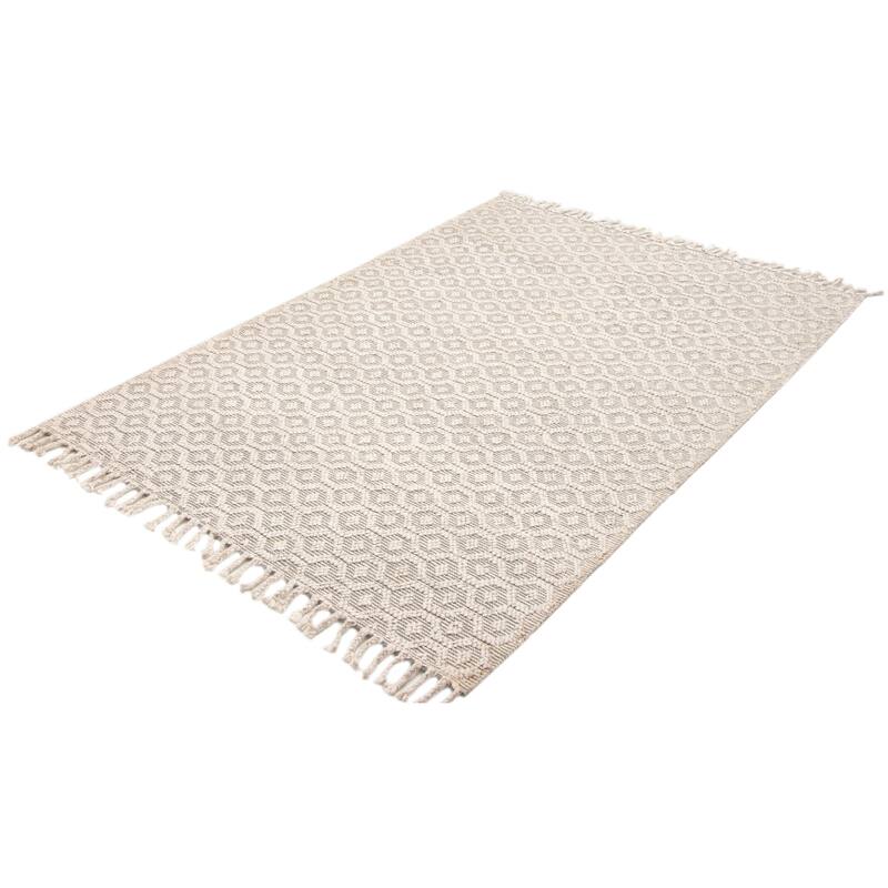 ECARPETGALLERY Braid weave Sienna Grey Wool Rug - 6'6 x 9'5