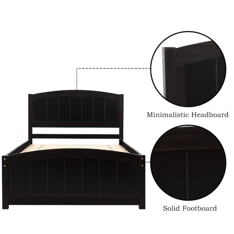 Twin Size Wood Platform Bed