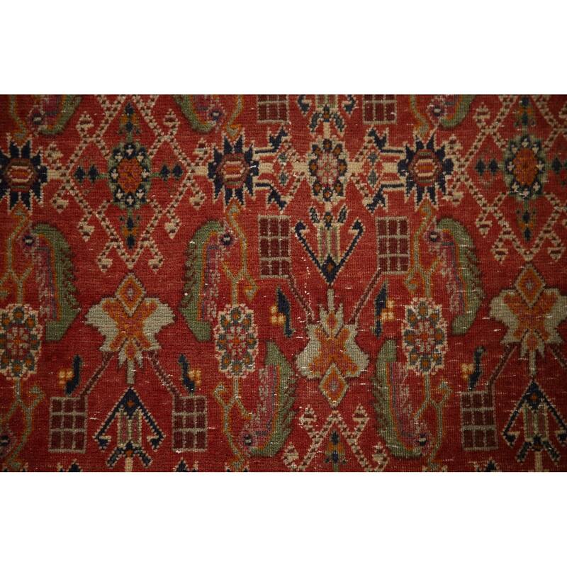 Shiraz Kashkoli Persian Vintage Runner Rug Handmade Wool Carpet - 3'3"x 9'9"