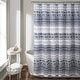 preview thumbnail 9 of 8, Lush Decor Hygge Geo Shower Curtain Navy & White