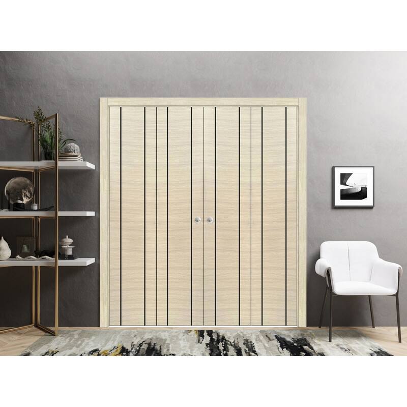 Bi-fold Doors 56 x 80 Planum 0017 Natural Veneer with Sturdy Tracks