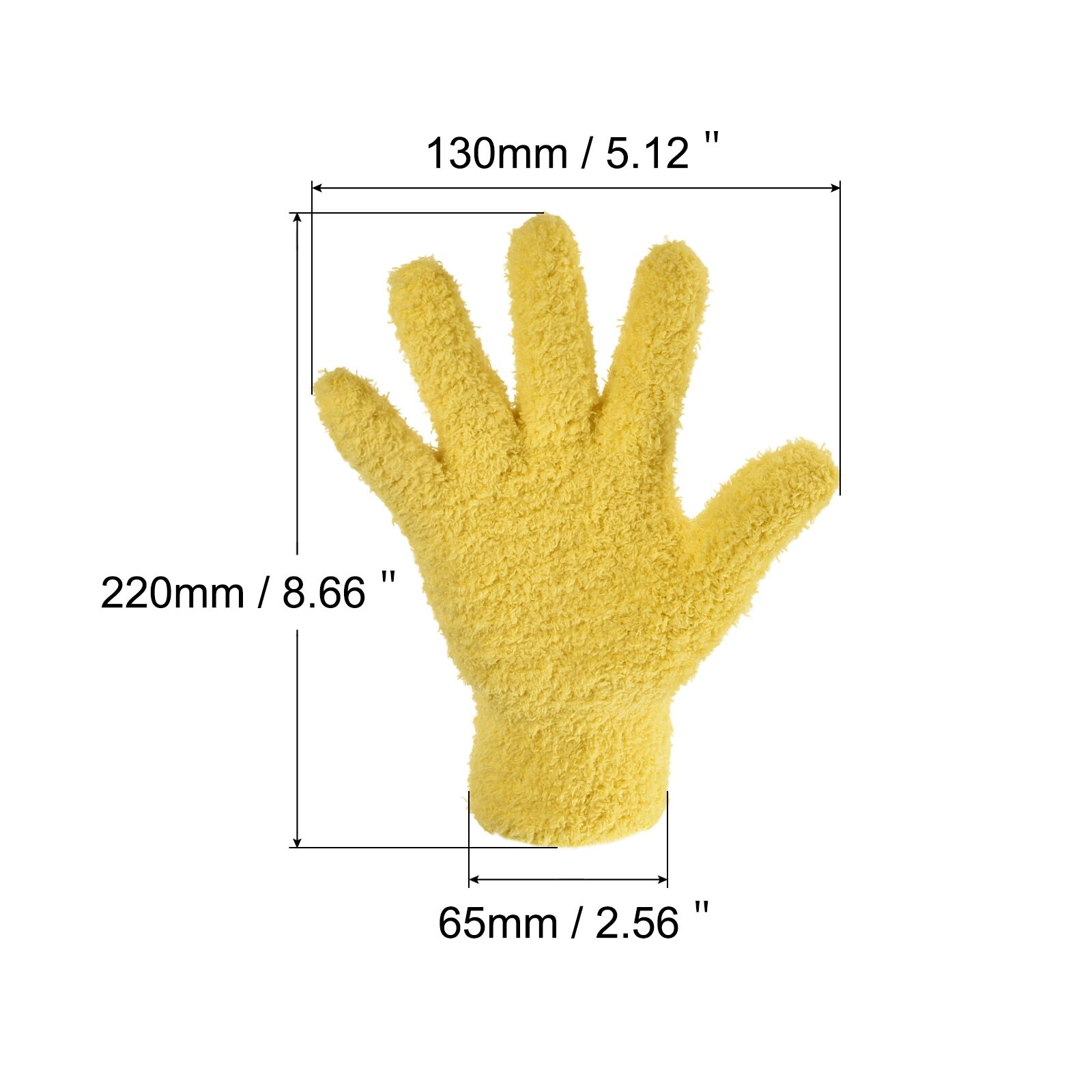 Unique Bargains Dusting Cleaning Gloves Microfiber Mittens for Plant Blinds  Lamp Window Yellow 2 Pair