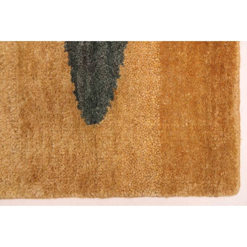 ECARPETGALLERY Hand-knotted Peshawar Ziegler Gold Wool Rug - 5'0 x 7'0