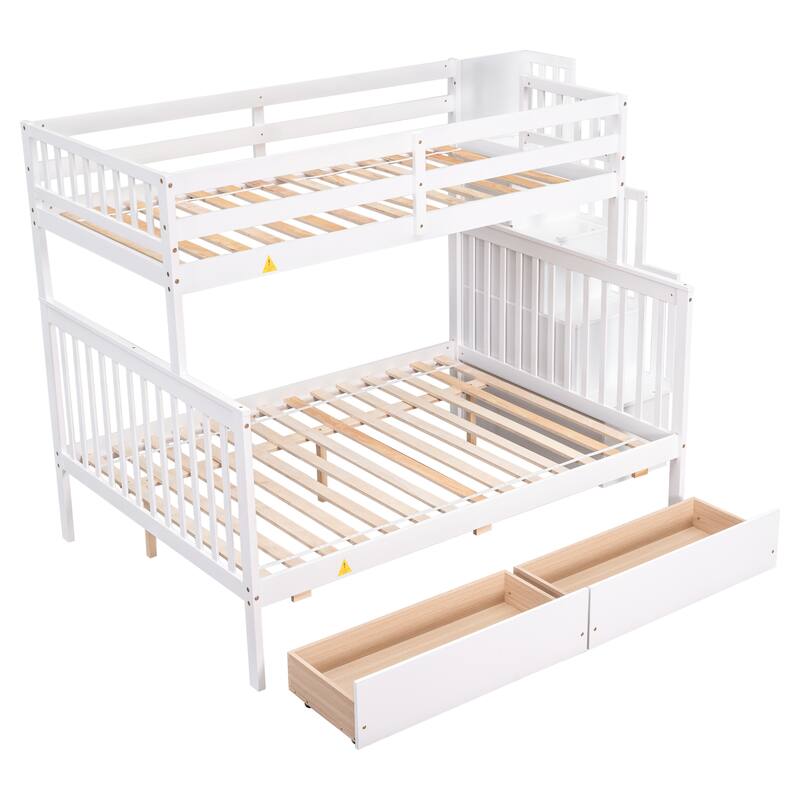 Bunk Bed with 2 Drawers and Staircases