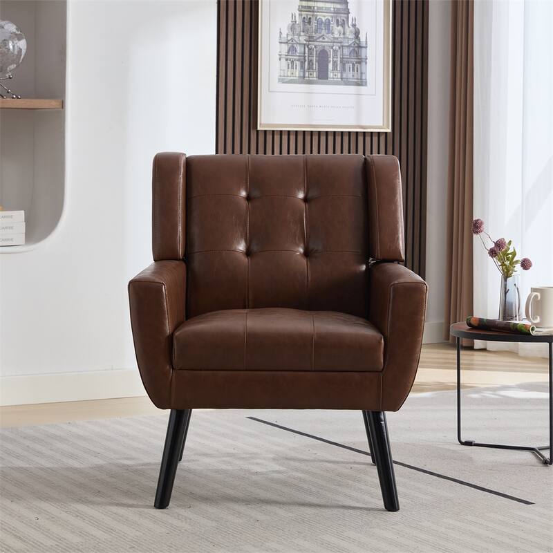 Modern Soft Ergonomics Accent Chair with Black Legs For Indoor Home
