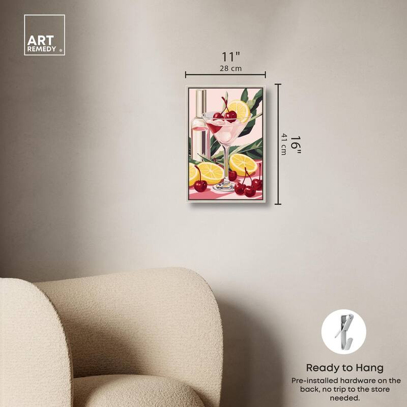 Cherry Lemon Drink Canvas by Art Remedy