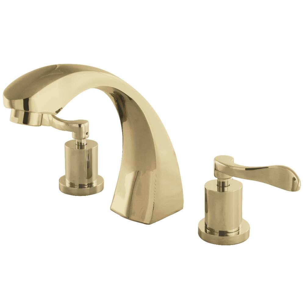 Kingston Brass Vintage Deck Mounted Roman Tub Filler with Lever