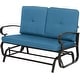 preview thumbnail 1 of 38, Nista 2 Person Outdoor Patio Glider Garden Bench Rocker Chair by Havenside Home Blue