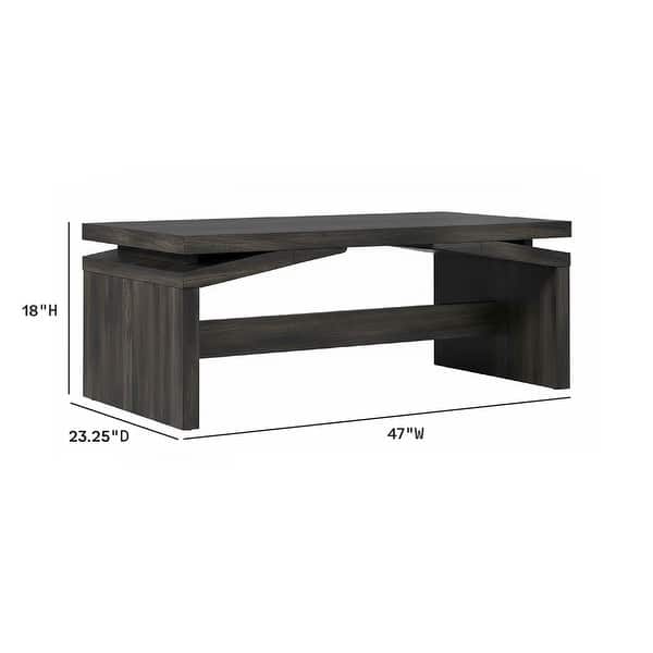 Walker Edison Modern Easy Assembly Split-Top Coffee Table - Bed Bath ...