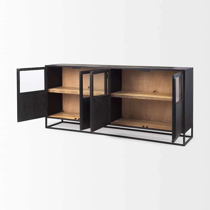 Sloan Dark Brown Solid Wood Sideboard - 80.0L x 17.0Wx 36.0H