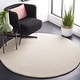 preview thumbnail 9 of 51, SAFAVIEH Handmade Fifth Avenue Goretti Solid New Zealand Wool Rug 3' Round - Ivory - Round