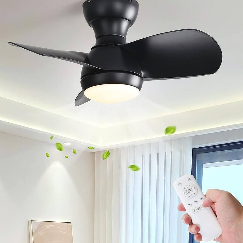23" Modern Dimmable LED Ceiling Fan Light with Remote Control
