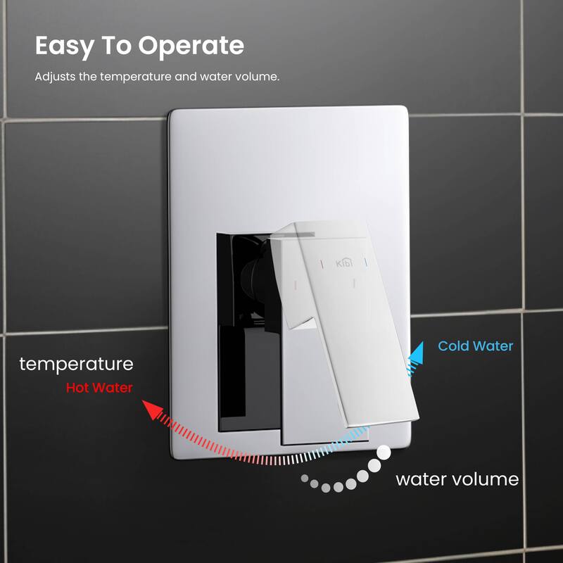 Cube Pressure Balanced 2-Function Shower Column with Rough In Valve