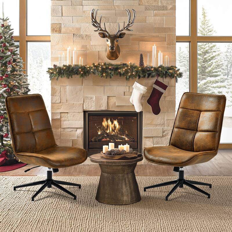 Homy Casa Modern Upholstered Task Chair with Adjustable Height and Swivel Base for Home Office and Study Room