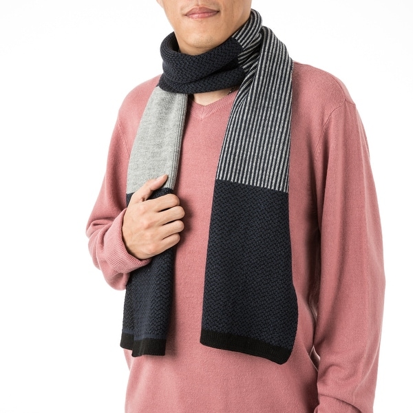 Glitzhome 69"L Men's Black White and Grey Scarf. Opens flyout.