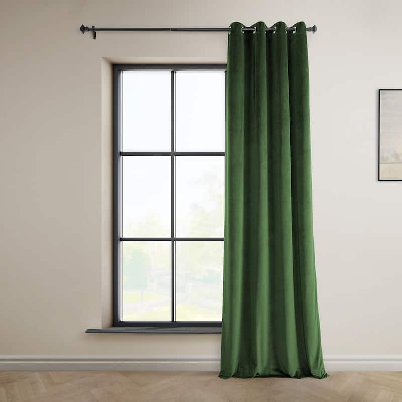 Exclusive Fabrics Heritage Plush Velvet Room Darkening Grommet Curtain (1 Panel)