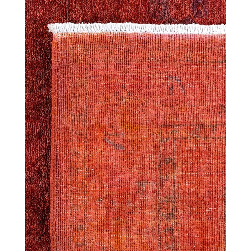 Overdyed, One-of-a-Kind Hand-Knotted Area Rug - Red - 5' 8" x 7' 6"